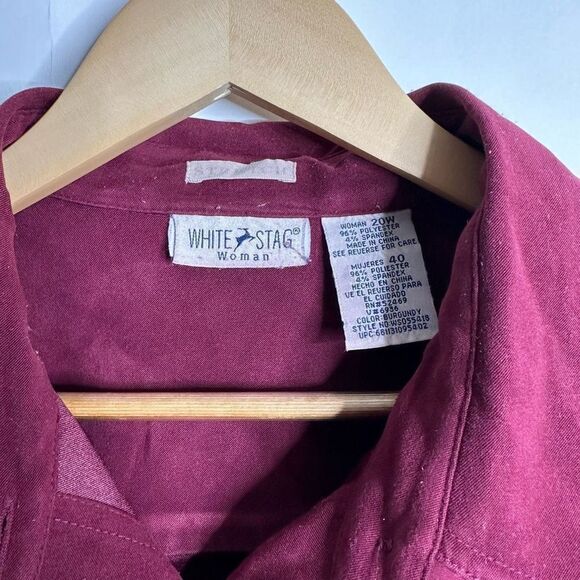 White Stag Burgundy Button Down Shirt - Picture 6 of 14